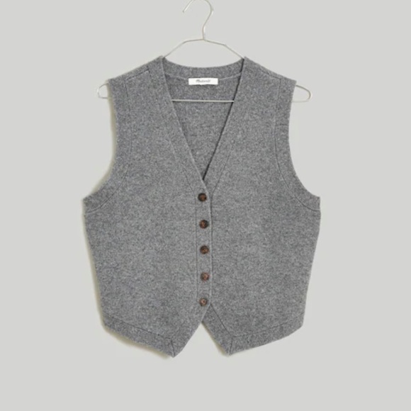 Madewell Sweaters - Madewell Gray V Neck Sleeveless Sweater Vest Size XXS EUC